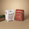 13.98"H Metal Embossed Holiday Mailbox