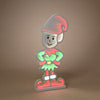 23.62"H UL Electric Infinity Lighted Standing Elf w/ Wooden Base