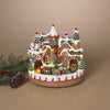 10.6"L Electric Lighted Musical Village w/ Moving Scene