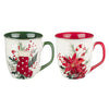Adore Him Poinsettia Ceramic Coffee Mug Set - Isaiah 9:6