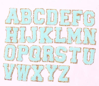 Letter Patches - Mint, Light Pink