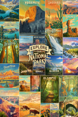 Oil Painting Collage - National Parks Series