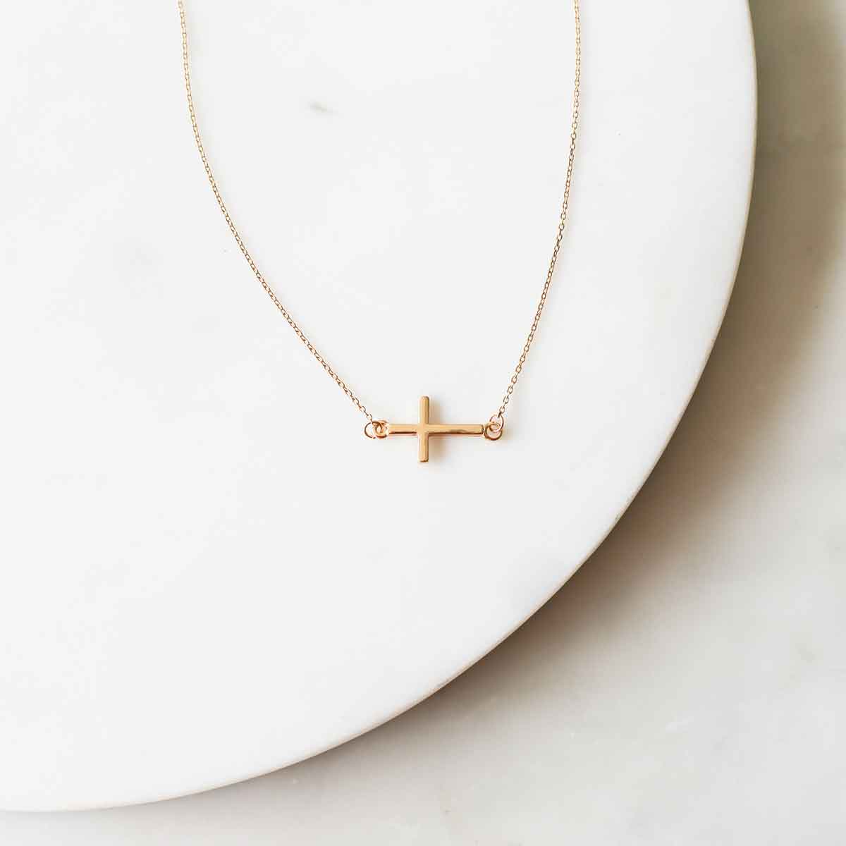 Blessing Cross Necklace Gold