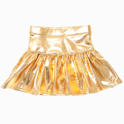 Slick Metallic Gathered Skort- Assorted