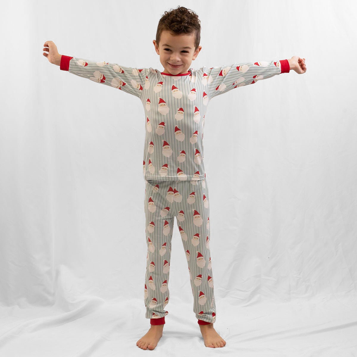 Kid's Jolly Santa LS Pajamas