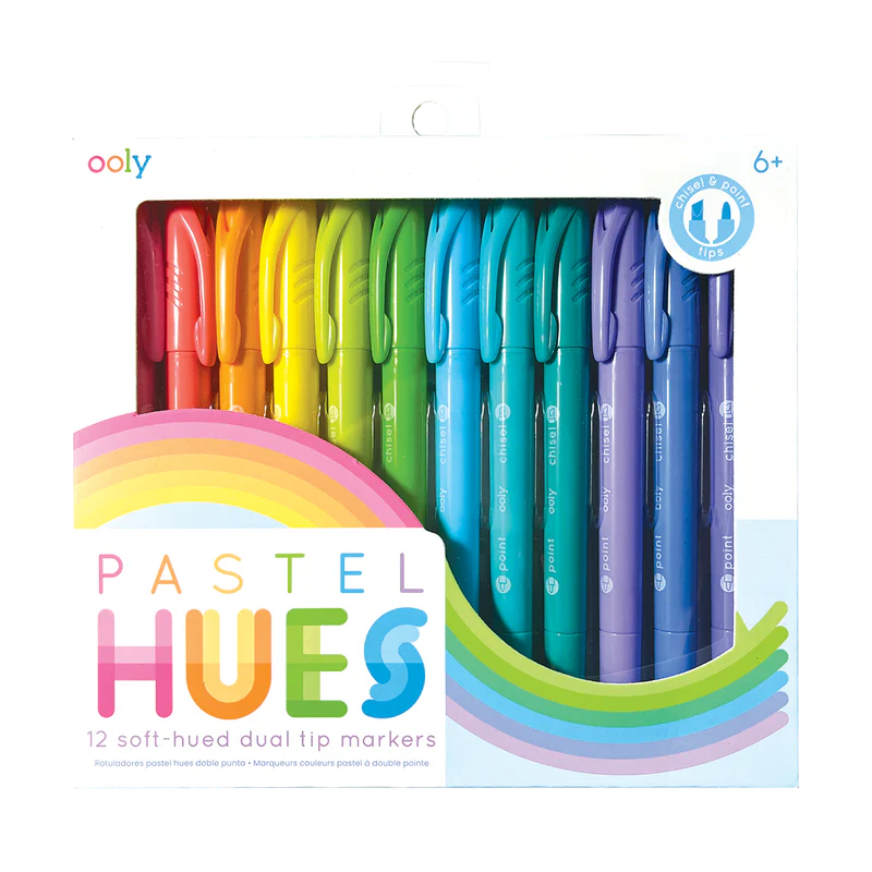 Pastel Hues Dual Tip Markers- Set of 12