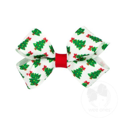 Mini Holiday Printed Bow