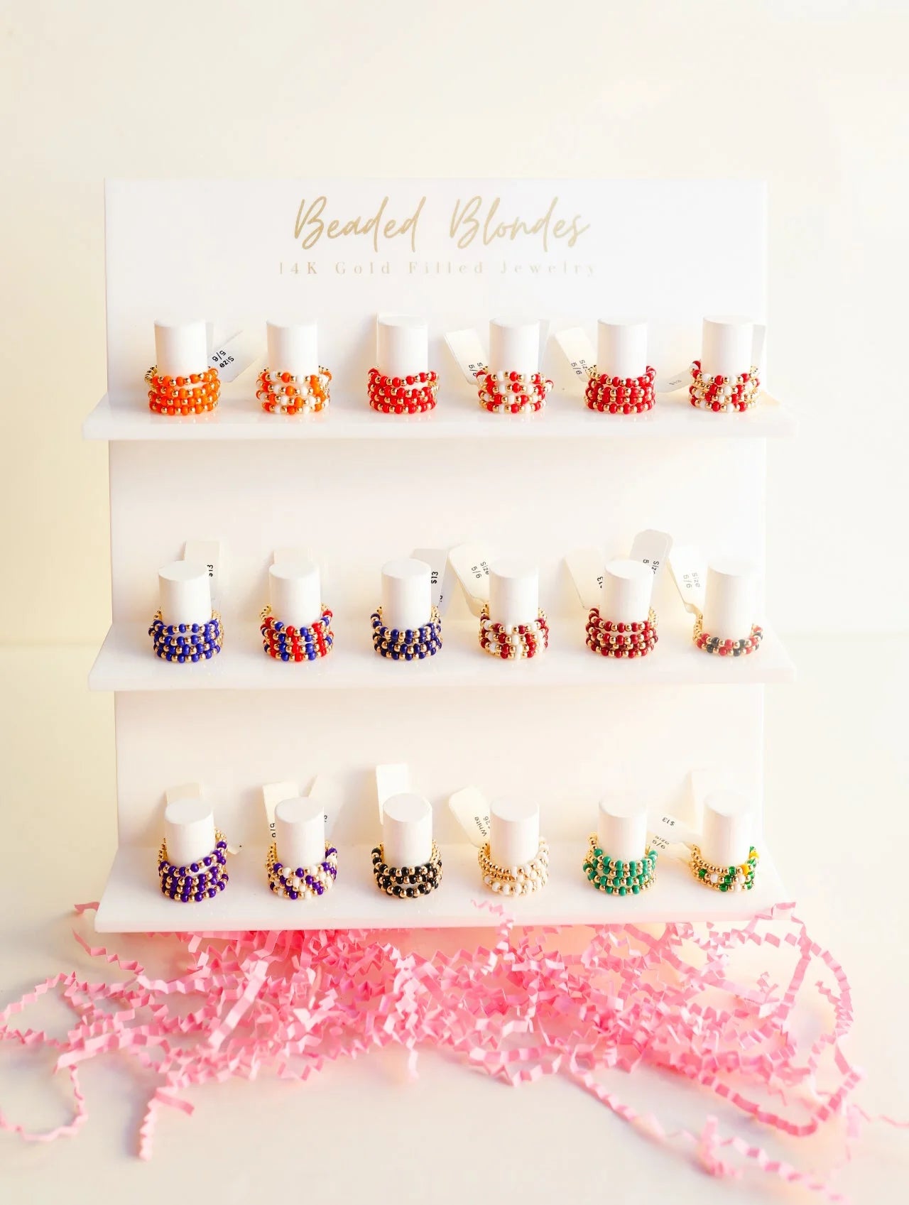Beaded Blondes Game Day Poppi Rings - Assorted
