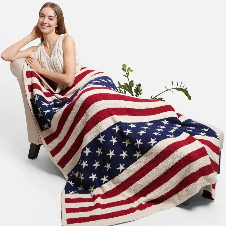 American Flag Soft Throw Blanket