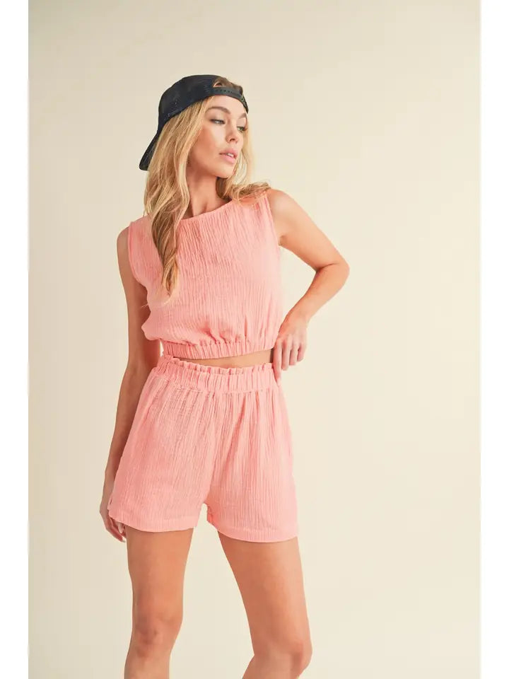 Cotton Gauze Tank and Short Set