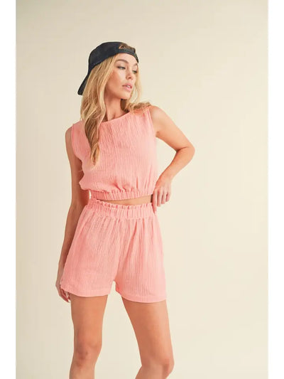Cotton Gauze Tank and Short Set