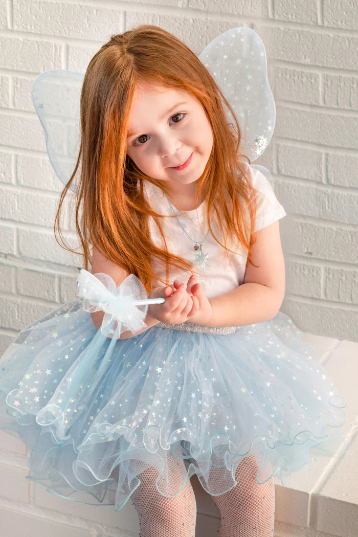 Iridescent Celestial Fairy Wings, Tutu & Wand Set