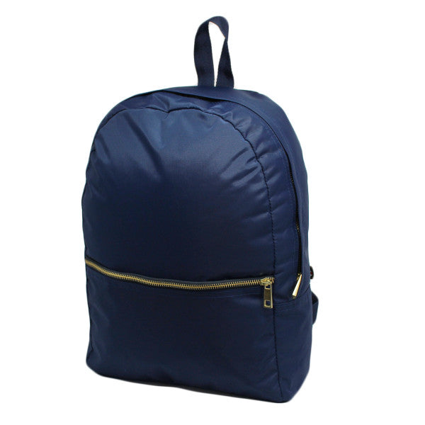 Navy Nylon Brass Medium Back Pack