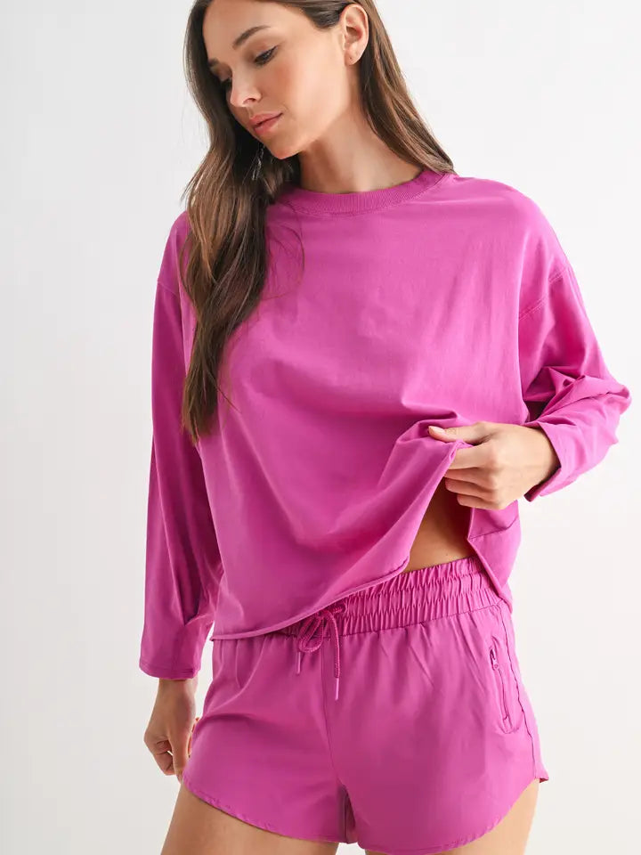 Pima Cotton Mineral Luxe Tee- New Orchid