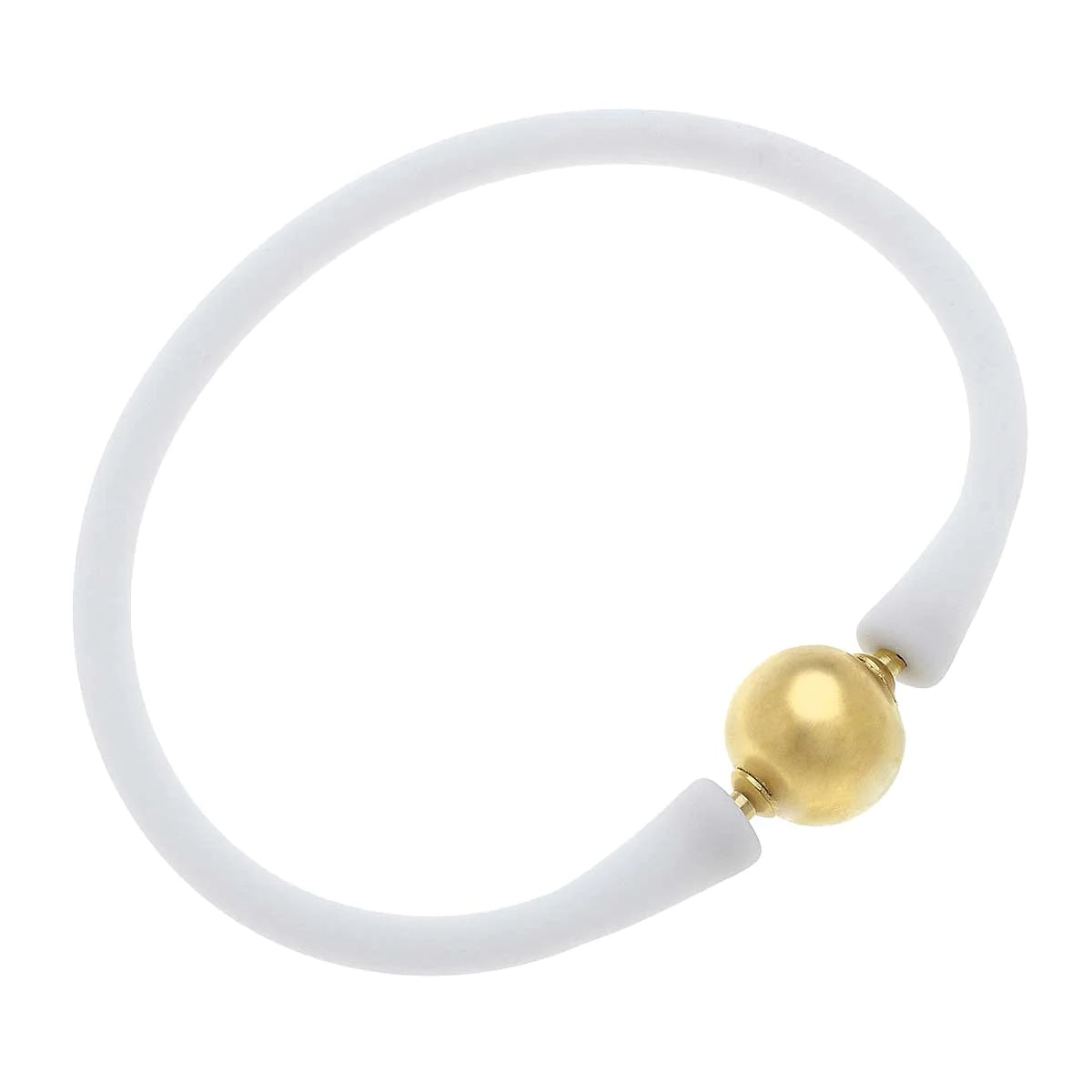 Bali 24K Gold Plated Ball Bead Silicone Bracelets