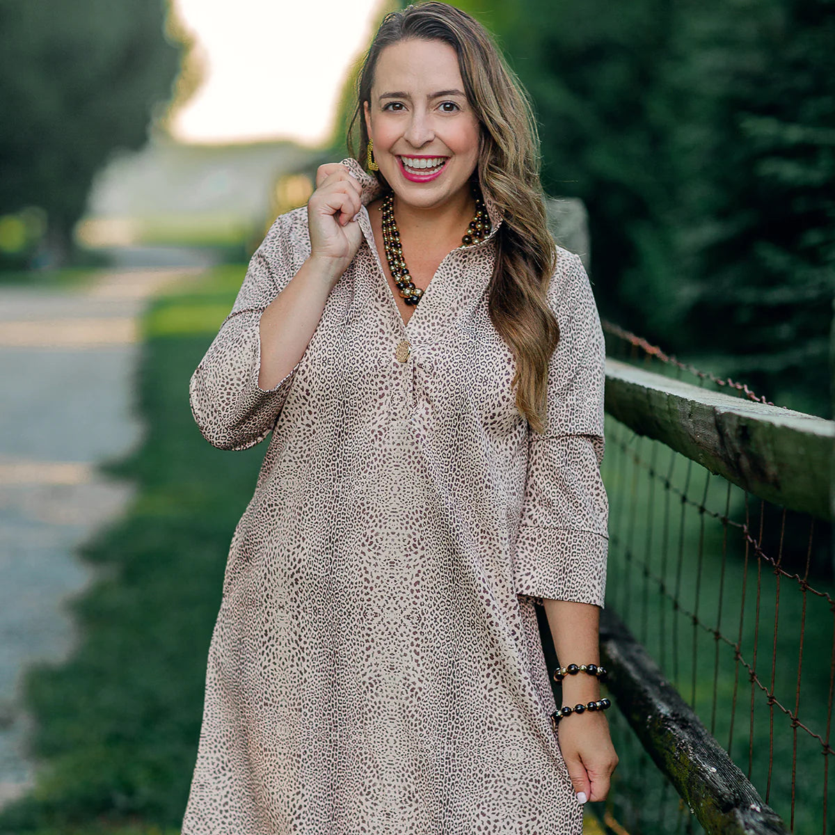 Kimberly Resin & Worn Gold Layered Statement Necklace in Tortoise