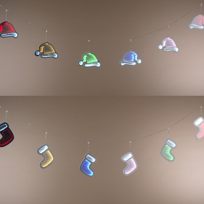 68.9"L UL Electric Infinity Lighted Christmas Garland- Assorted