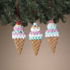 6"H Clay Dough Holiday Ice Cream Ornament