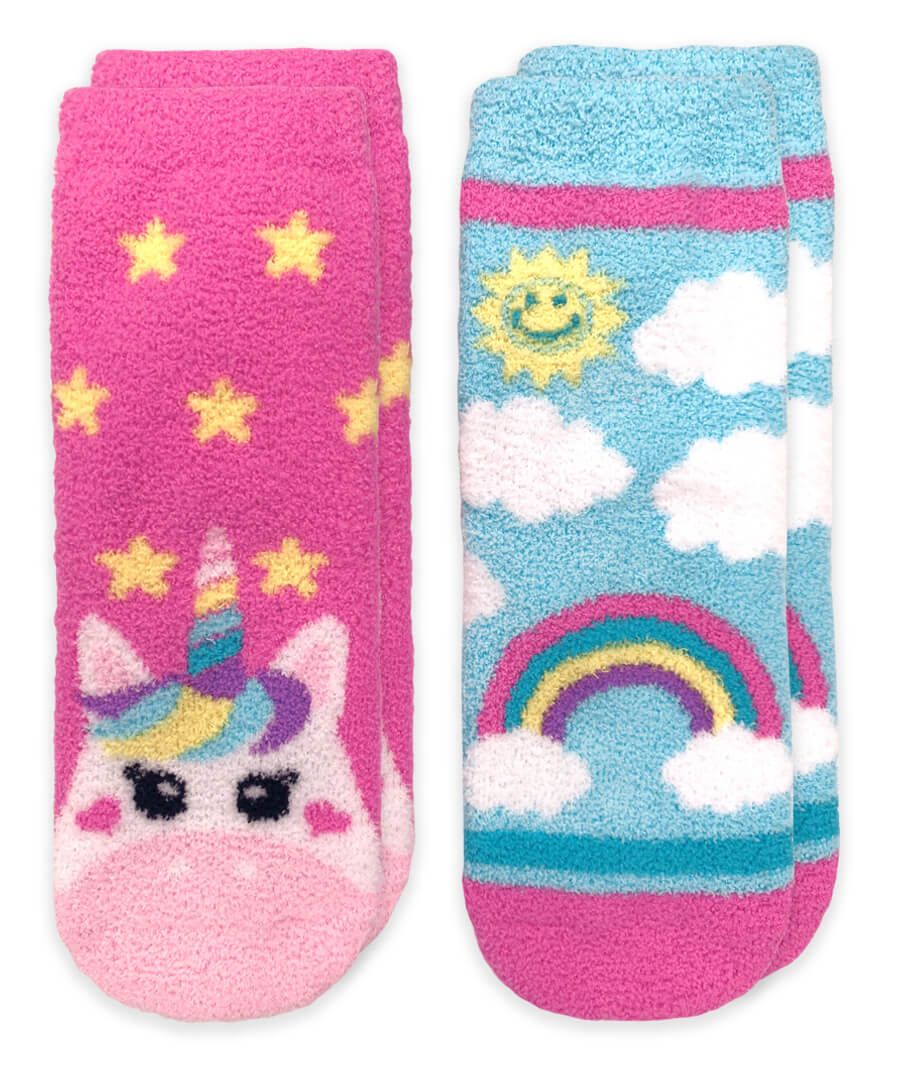 Jefferies Fuzzy Unicorn Ankle Socks- 2pk