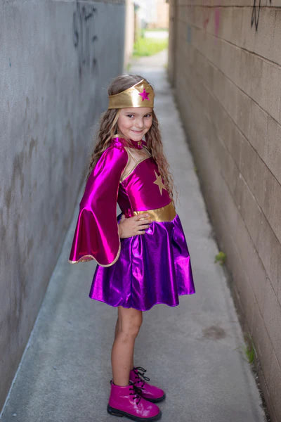 Superhero Star Dress, Cape, & Headpiece