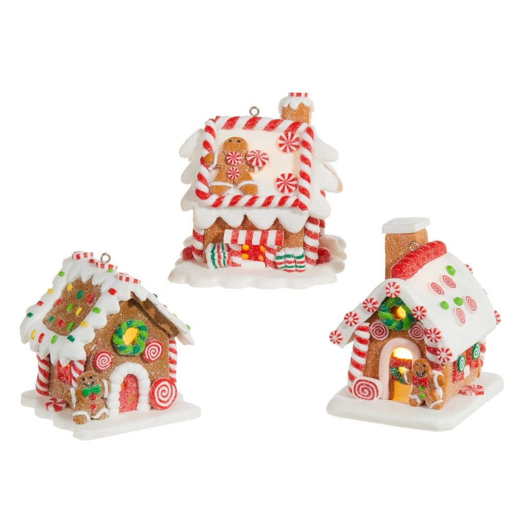 3.25" Lighted Gingerbread House Ornament