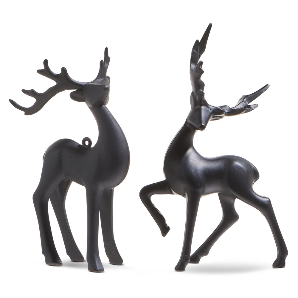 5.5" Matte Black Deer Ornament