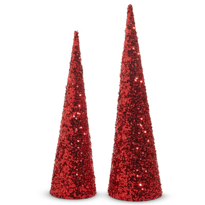 23" Glitter Cone Trees- Assorted