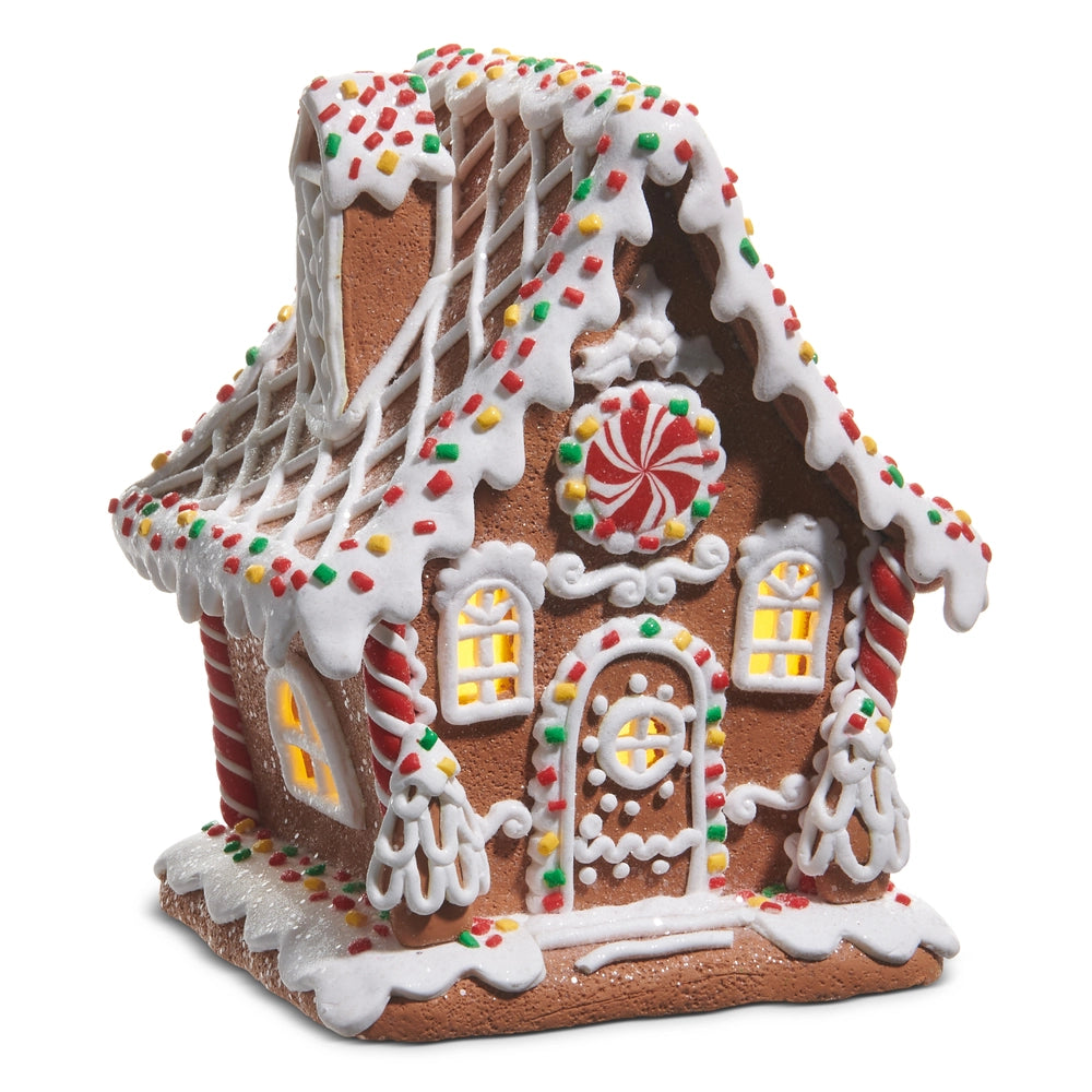 6.5" Lighted Sprinkle Gingerbread House