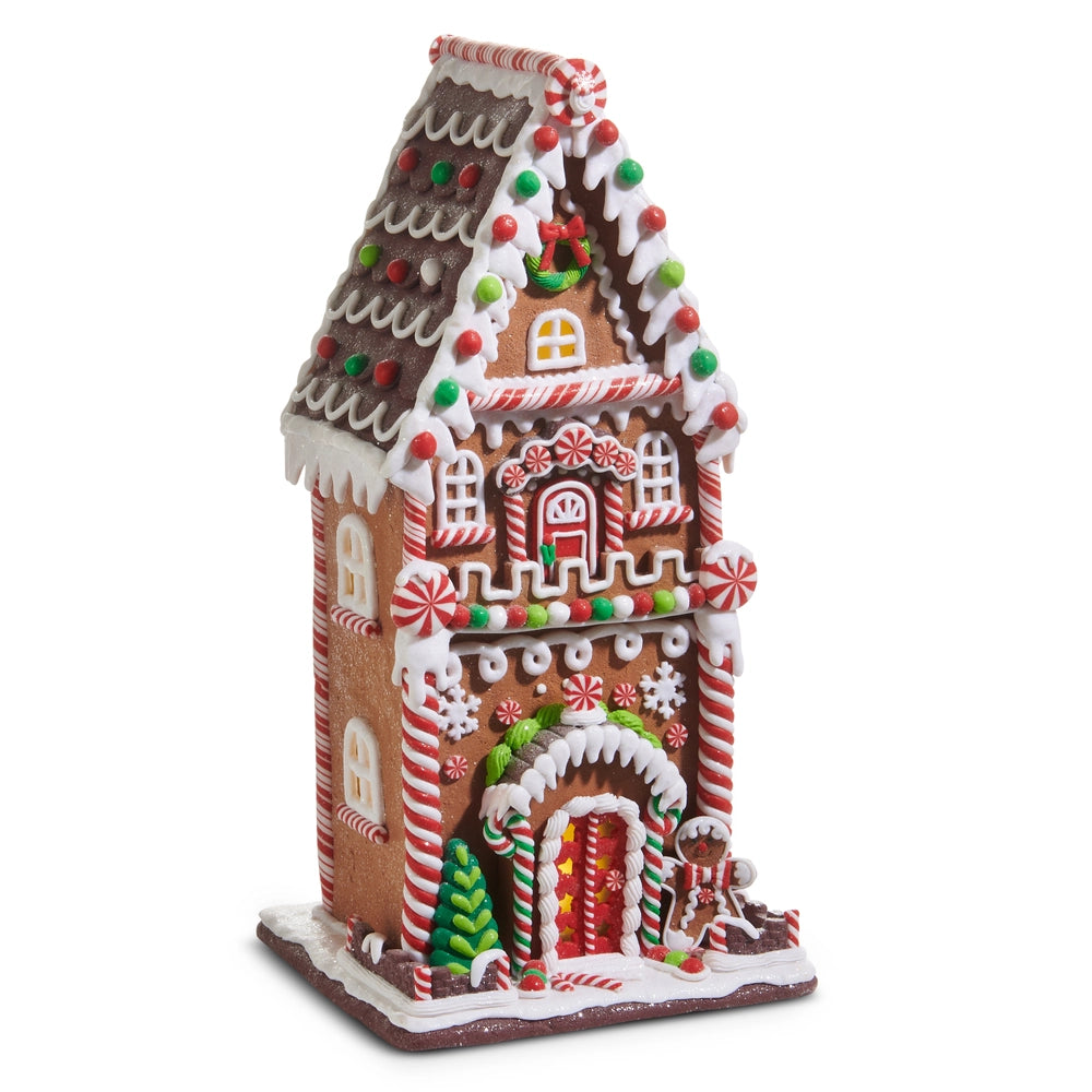 20.5" Lighted Multicolor Gingerbread House