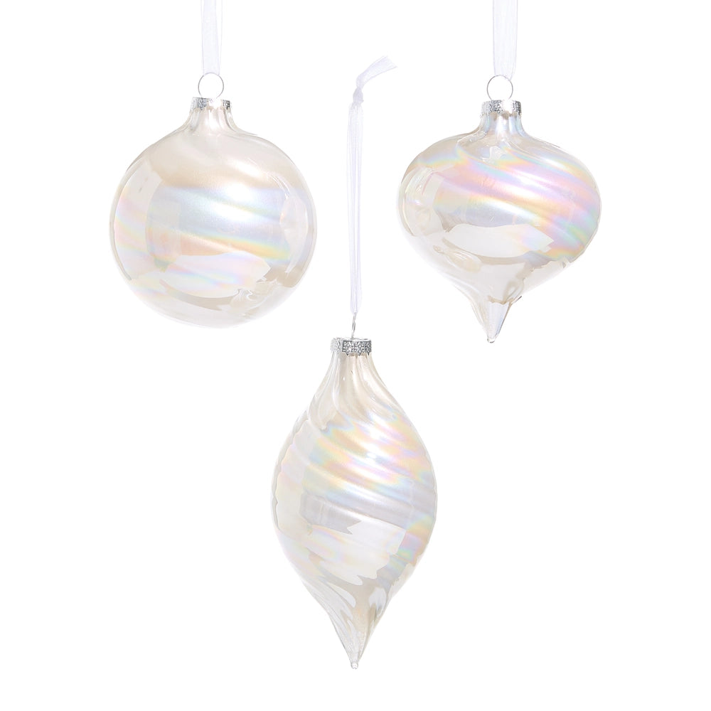 3" Pearlescent Swirl Ornaments