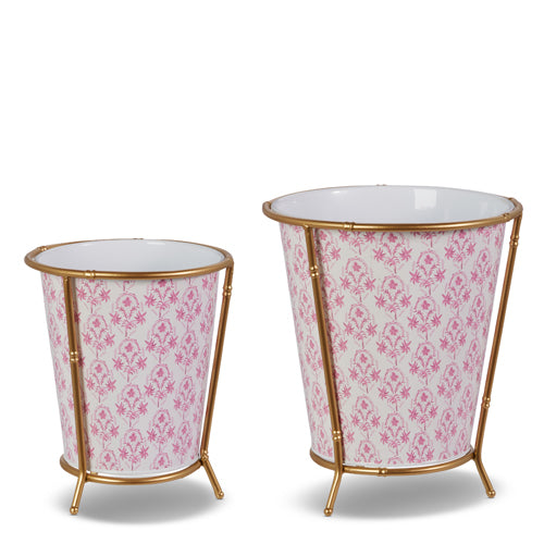 10.5" Palm Beach in Rose Cache Pot Set