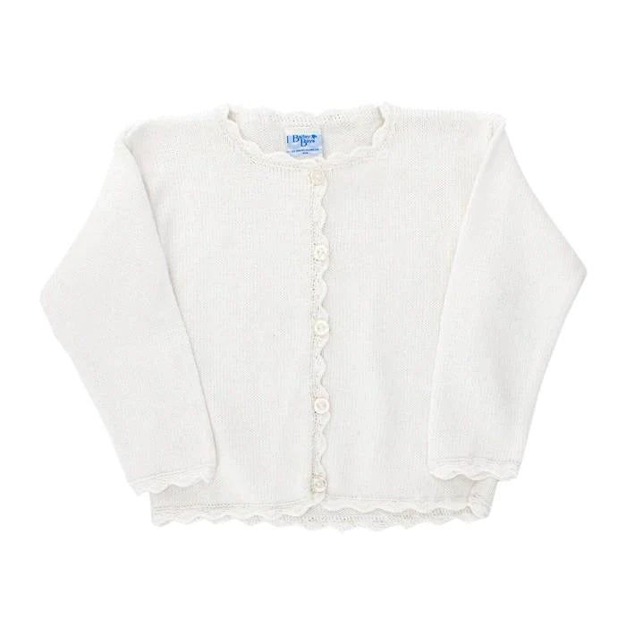 Bailey Boys Girls Cardigan Sweater - White