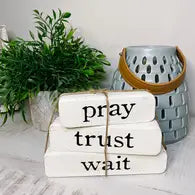 Pray Trust Wait Stacked Blocks