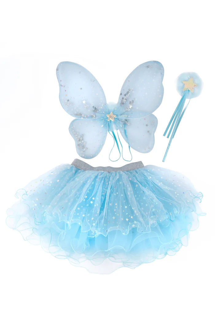 Iridescent Celestial Fairy Wings, Tutu & Wand Set