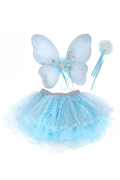 Iridescent Celestial Fairy Wings, Tutu & Wand Set
