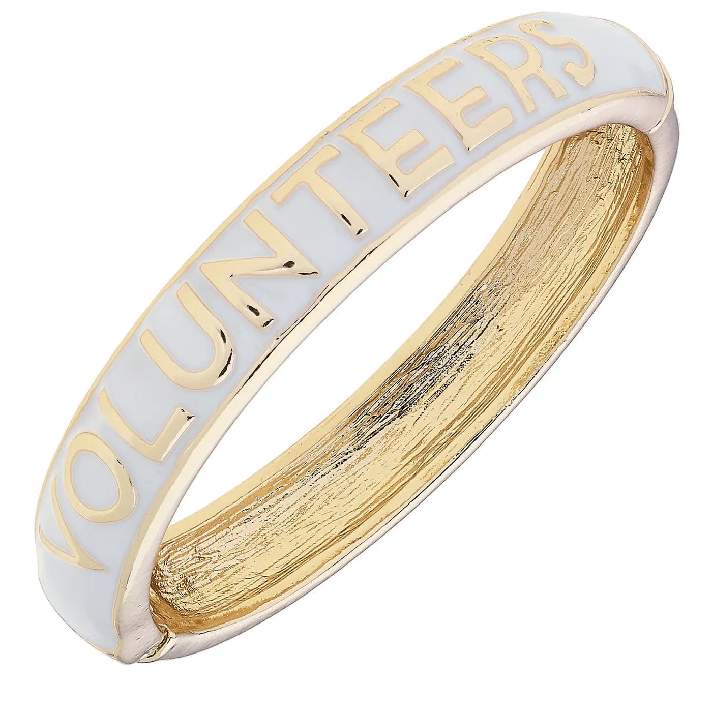 TN Volunteers Sculpted Enamel Hinge Bangle White