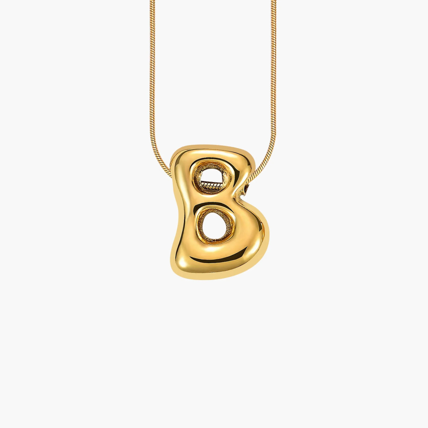 Golden Glow Bubble Letter Initial Necklace - Assorted