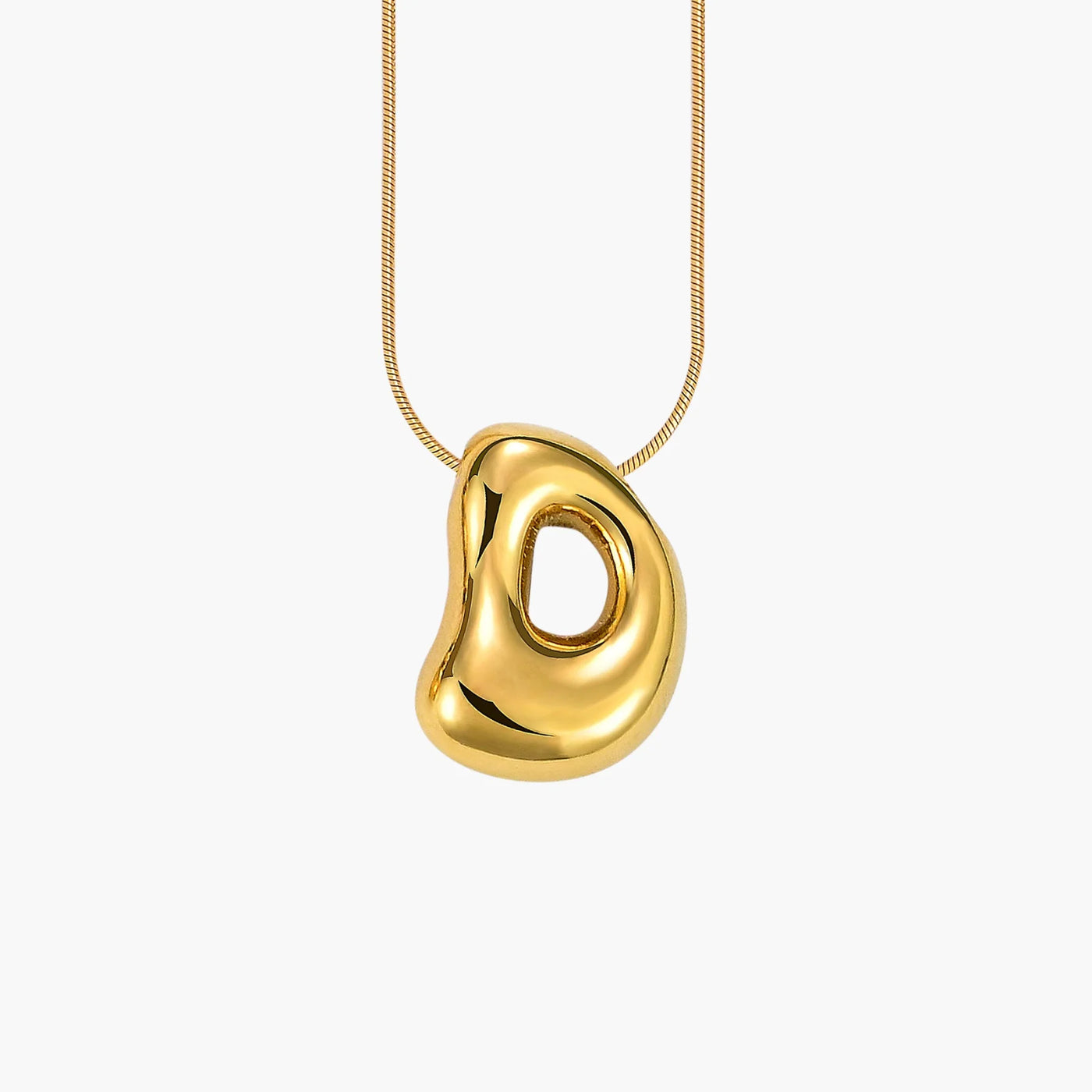 Golden Glow Bubble Letter Initial Necklace - Assorted