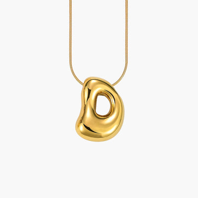 Golden Glow Bubble Letter Initial Necklace - Assorted