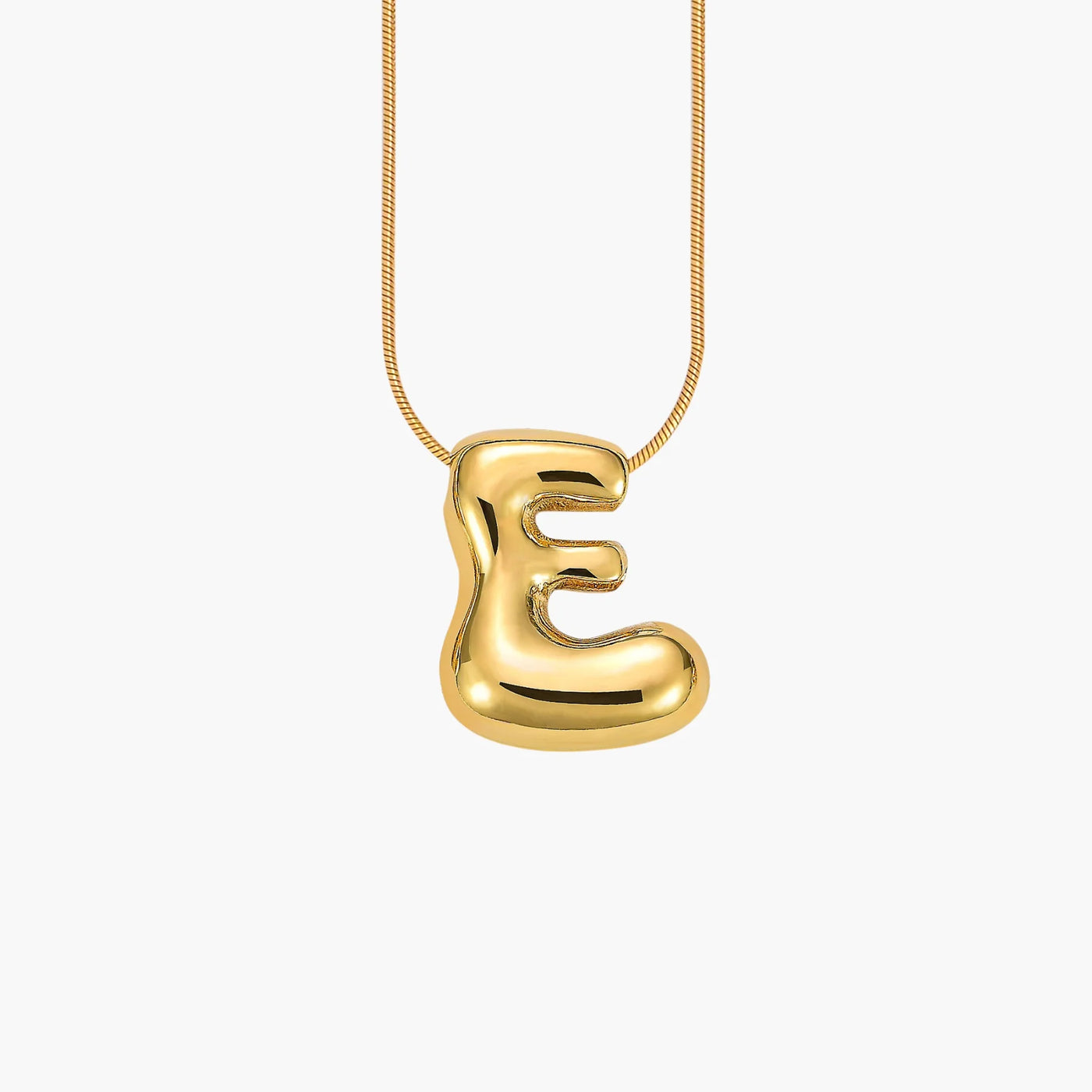 Golden Glow Bubble Letter Initial Necklace - Assorted