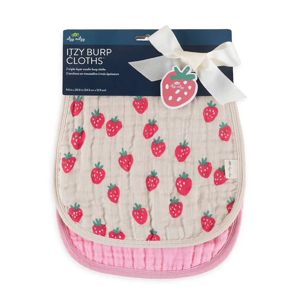 Itzy Burp Cloths- 2pk- Strawberry