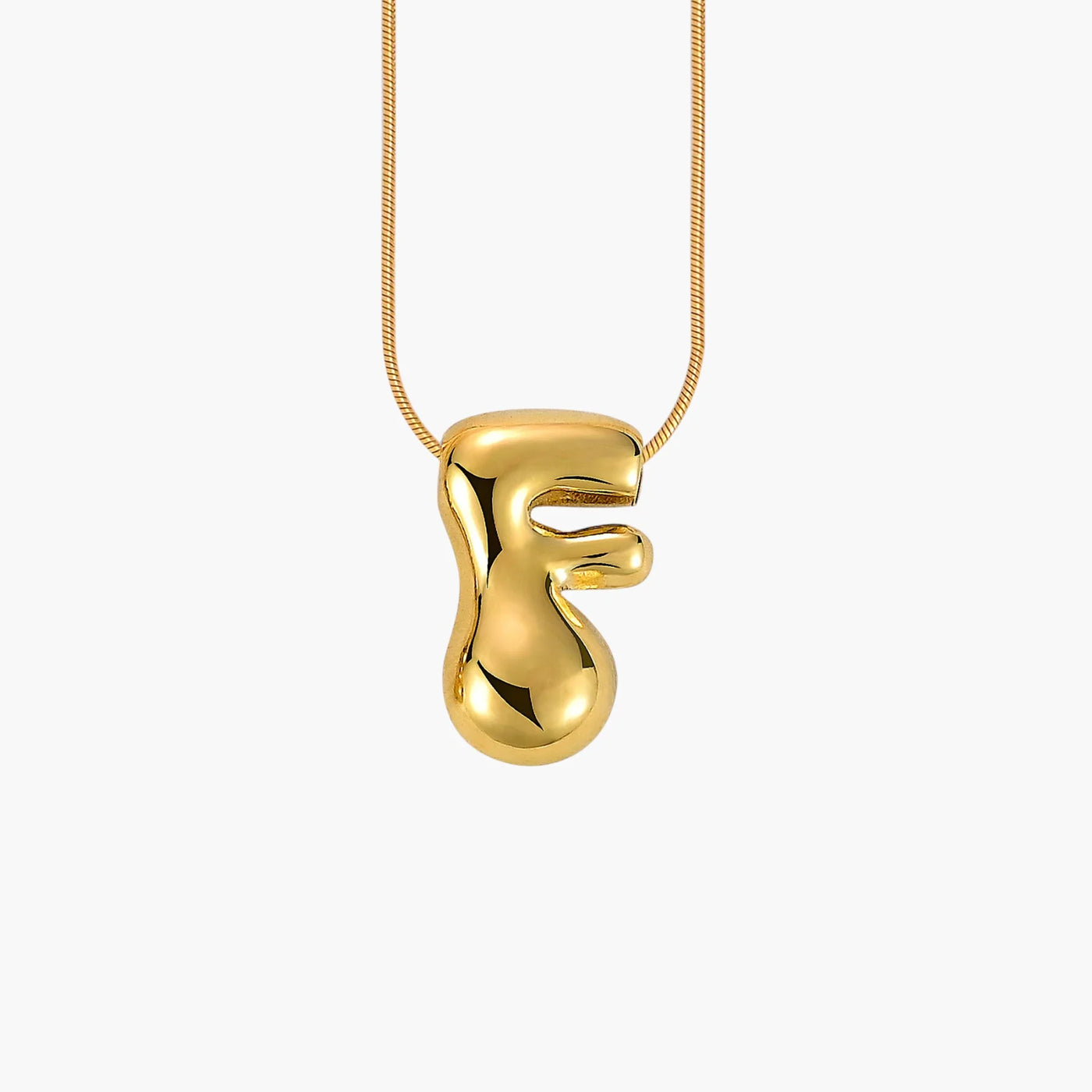 Golden Glow Bubble Letter Initial Necklace - Assorted