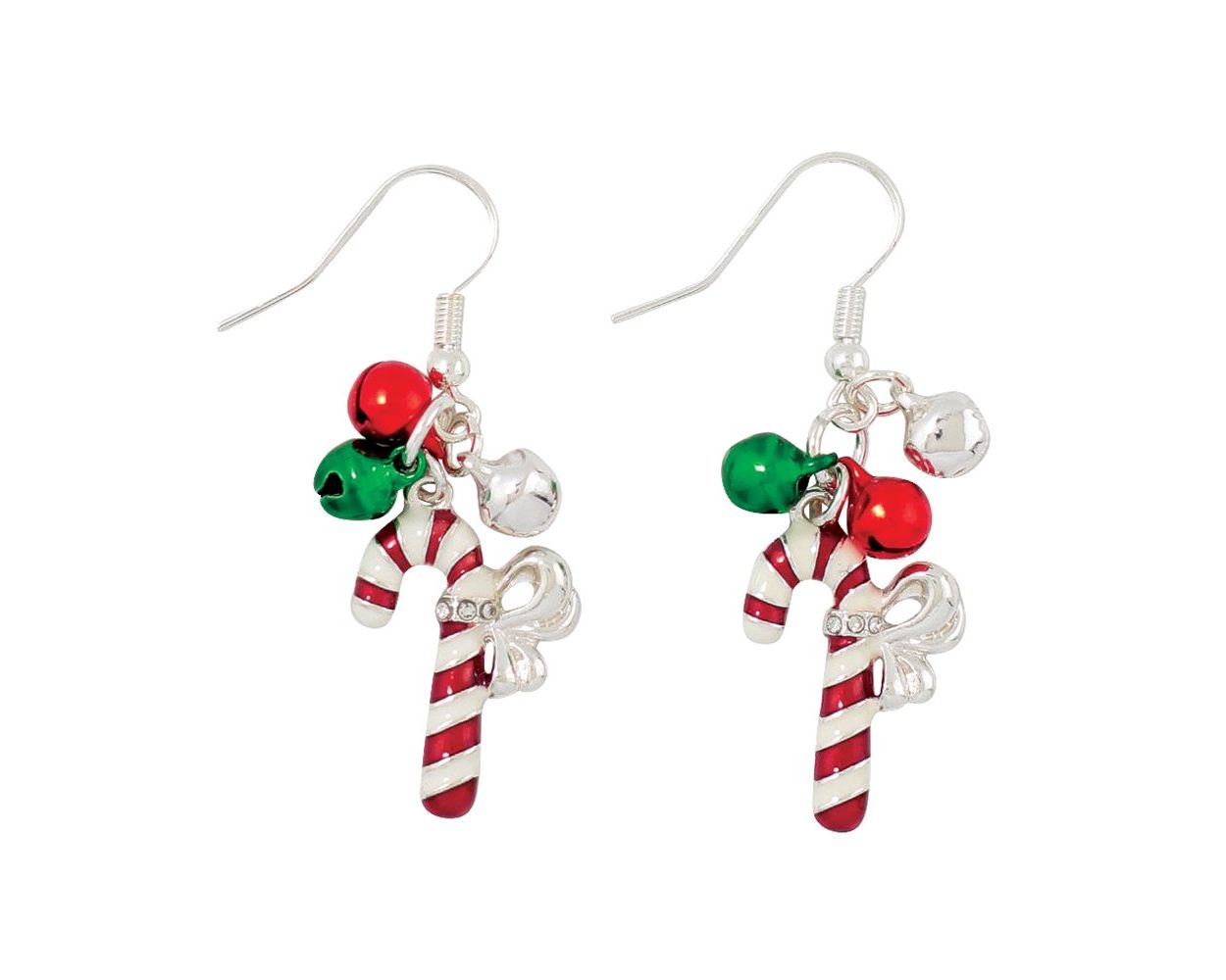Candy Canes W/ Jingles Earrings