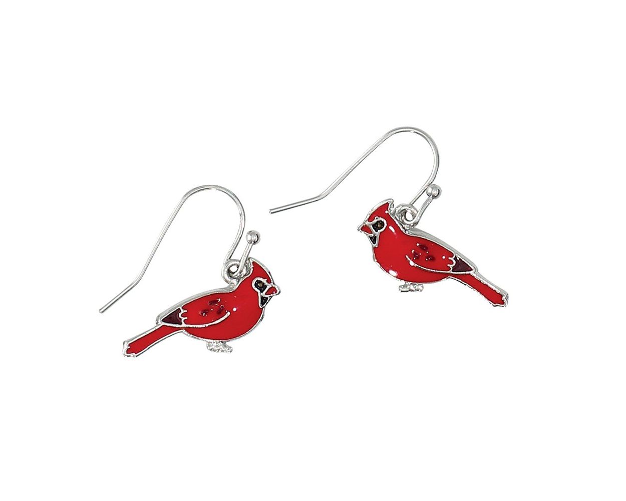 Red Enamel Cardinals Earrings