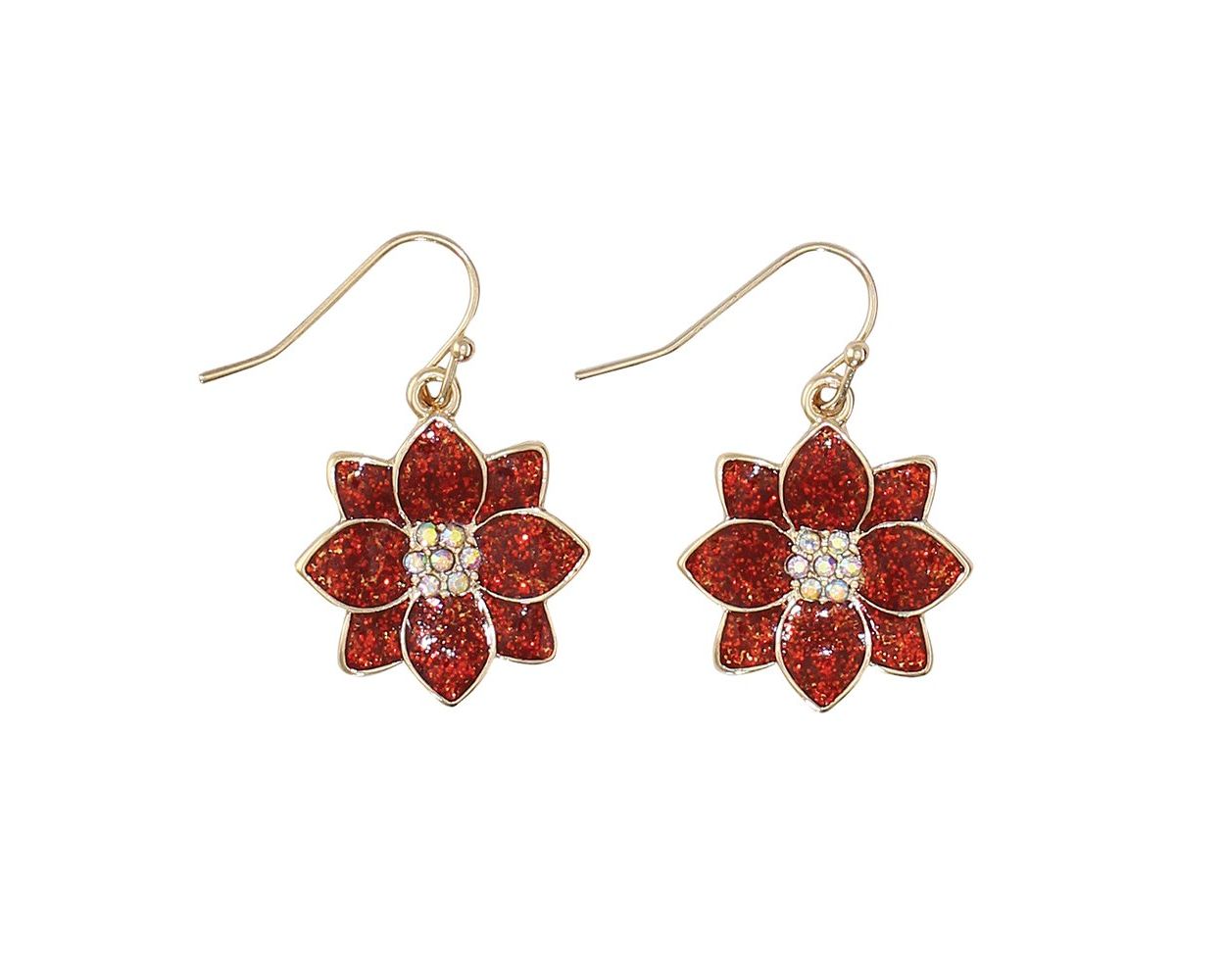 Glittering Poinsettias Earrings