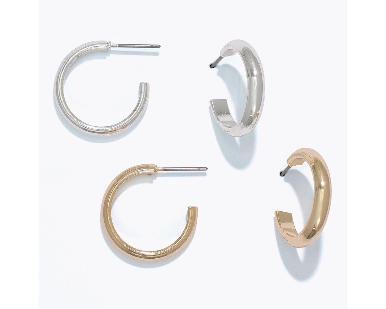 Duo Gold and Silver Hoops