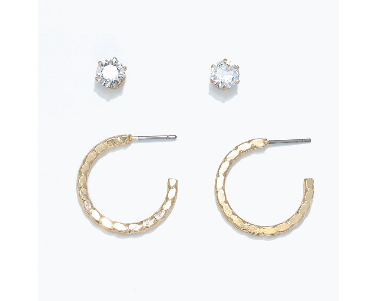 Duo Stud and Gold Hoop