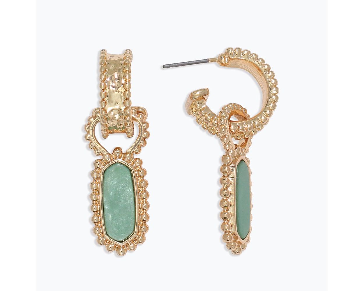 Hammered Gold W/ Sage Green Inlay