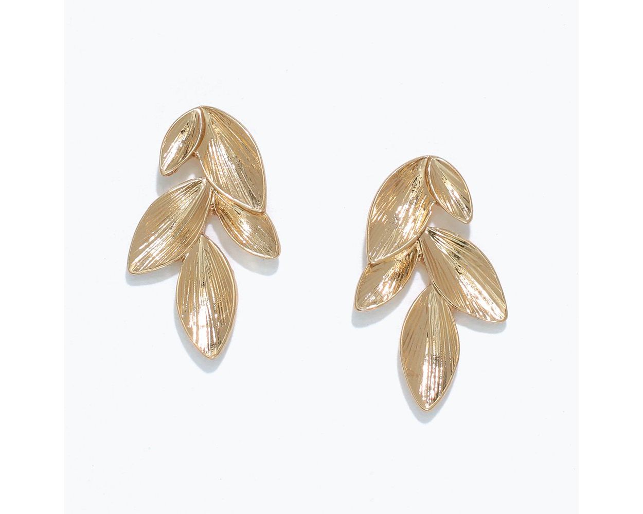 Gold Leaf Cluster Earrings