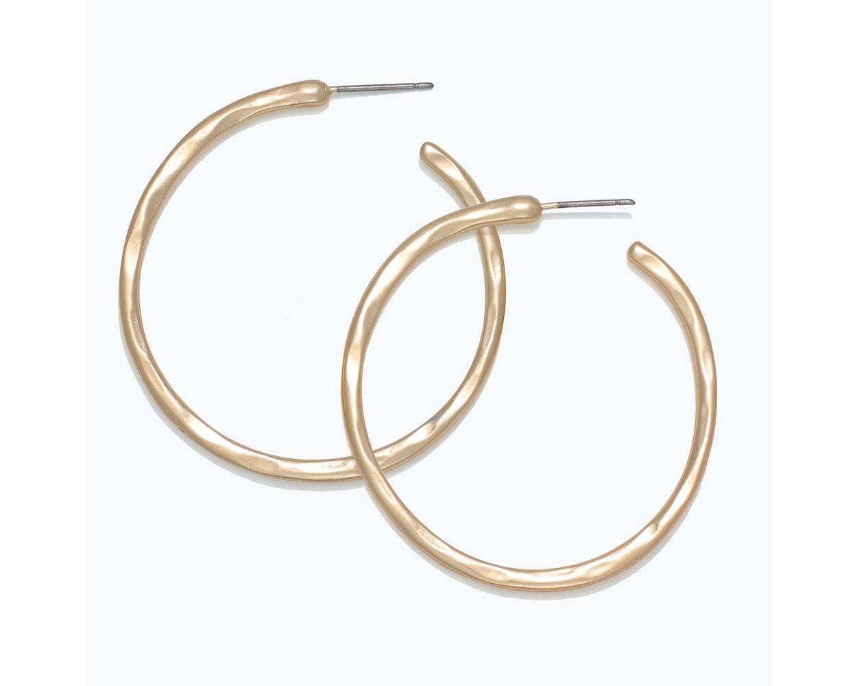 Hammered Matt Gold Hoops